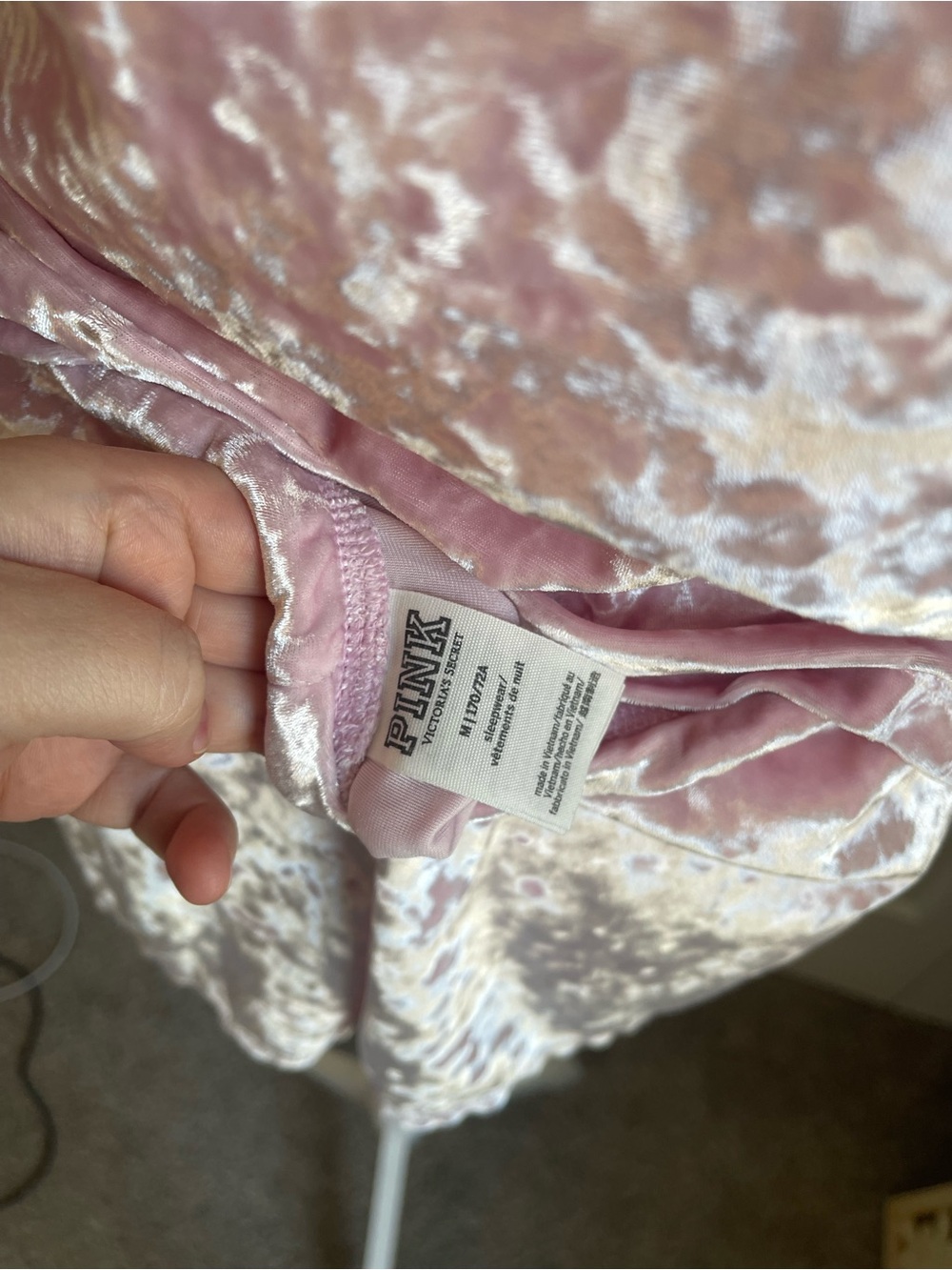PINK Crushed Velvet Tank & Short Sleep Set - Picture 4 of 5